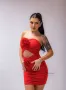 Червена дамска къса рокля , снимка 1