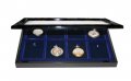 Луксозна дървена кутия витрина SAFE с прозрачна част и черен цвят на кутията за 8 джобни часовници, снимка 1