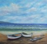 Маслена картина лодки и море, снимка 1 - Картини - 32934652