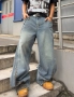 Нови baggy дънки Casual Loose Fit Jeans панталони камуфлаж размер 34, снимка 6