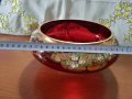 Кристална фруктиера купа ръчно рисувана , снимка 3