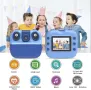Нов син Детски фотоапарат с моментен печат, 180° камера + 32GB карта, снимка 2