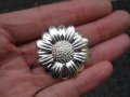 СТАРА ПОСРЕБРЕНА БРОШКА ЦВЕТЕ, снимка 5