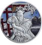 САМУРАЙ Древни воини Оцветена сребърна монета от 1 унция 50c Фиджи 2022 г.

