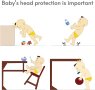 Бебешка каска, регулируем протектор за бебета, които се учат да пълзят и ходят, синьо, снимка 4