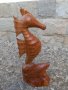 Красива дърворезба на морско конче и риба, снимка 1 - Декорация за дома - 43804157