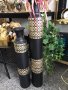 Метални вази в черно и златно, снимка 1 - Вази - 38540644
