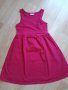 Розова рокля с панделка 116/122 см., снимка 1 - Детски рокли и поли - 24962635