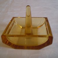 Арт Деко кристална поставка за пръстени цвят карамел, снимка 4 - Други ценни предмети - 33543738