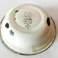 Стара емайлирана купа, легенче СССР (8.3), снимка 3 - Антикварни и старинни предмети - 43673642