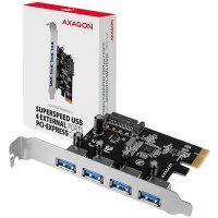 PCI-Express карта с четири външни USB 3.2 Gen1 порта Axagon PCEU-430VL до 5 Gbit/s, снимка 2 - Кабели и адаптери - 36932662