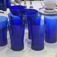 Бутилка за ракия синьо стъкло , снимка 8 - Антикварни и старинни предмети - 44877607