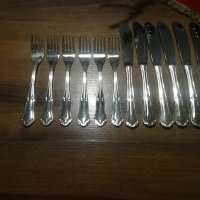 Посребрен комплект вилици и ножове за храна, снимка 1 - Прибори за хранене, готвене и сервиране - 35408357