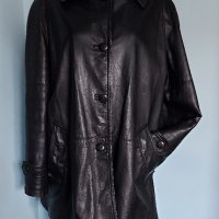 Палто с хастар от естествена кожа "Vera Pelle" / голям размер , снимка 2 - Палта, манта - 43621932