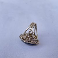 Голям дизайнерски сребърен пръстен с естествен камък №1285, снимка 3 - Антикварни и старинни предмети - 34900074