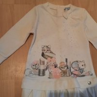 Две блузки-туники за момиченце с лебед и котенца, снимка 2 - Бебешки блузки - 34687011