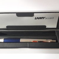 химикалка Лами Lamy Accent с покритие паладий, син алуминиев грип, уникат, снимка 2 - Ученически пособия, канцеларски материали - 42982747