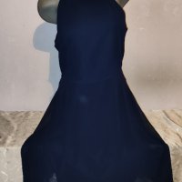 Елегантна тъмно синя рокля на Esprit р-р Л , снимка 3 - Рокли - 43836932