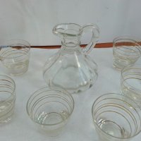 Стъклени чаши чашки и каничка , снимка 8 - Антикварни и старинни предмети - 26675138