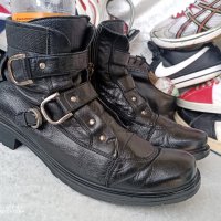 мото боти,УНИСЕКС БОТУШИ, 42 - 43, BIKER BOOTS,рокер боти,чопър,хард,100% естествена кожа, снимка 2 - Мъжки боти - 43899848