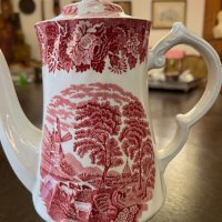 Уникално красив английски порцеланов чайник №1789, снимка 2 - Антикварни и старинни предмети - 35476419
