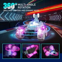 Акумулаторна кола с дистанционно управление  RC Stunt Car 360°Flips Rotation с LED светлина и музика, снимка 6 - Коли, камиони, мотори, писти - 43850055