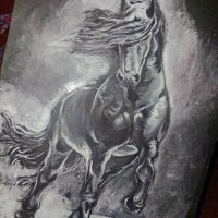 Картина "Black horse", снимка 1 - Картини - 33299483