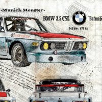 BMW БМВ М3 постер плакат Арт. стил Леонардо да Винчи, снимка 4 - Картини - 35549022