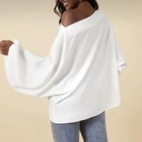 Уникален бял топ Бохемия  , снимка 7 - Блузи с дълъг ръкав и пуловери - 44078308