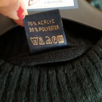 Мъжки черен пуловер с джоб голям размер, снимка 4 - Пуловери - 27782603