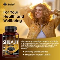 New Leaf хималайска смола Shilajit 1400mg 120 капсули Произведено в Обединеното кралство, снимка 7 - Хранителни добавки - 44052291