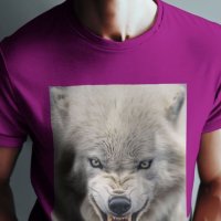 тениска с принт вълк, снимка 1 - Тениски - 43663081