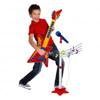 Комплект Детска китара и микрофон Rock Star, 8 клавиша, 35 x 6 x 60 см, снимка 4 - Музикални играчки - 32411413