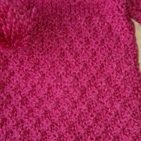 Детска - бебешка лилава жилетка ръчно плетена, снимка 5 - Детски пуловери и жилетки - 28634012