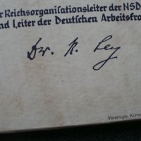 Грамота документ оригинални подписи Германия военен 1935 г., снимка 4 - Антикварни и старинни предмети - 43317116