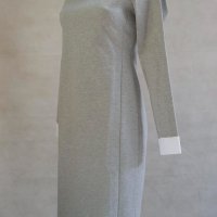 Елегантна рокля в сив меланж Numoco - S, снимка 4 - Рокли - 43112613