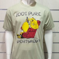 Нова мъжка тениска с трансферен печат 100% PURE SPORTSMEN, цвят екрю, снимка 1 - Тениски - 28263474