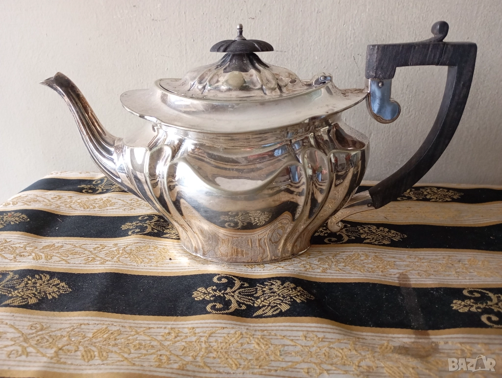 Посребрена кана за кафе,чай арт деко, снимка 1