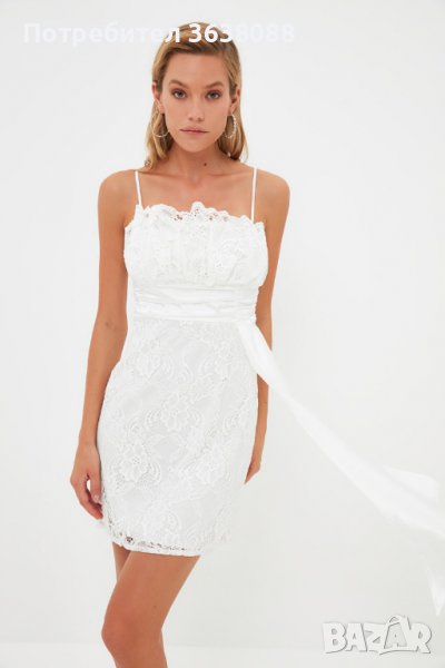 Официална рокля, сватбена, бяла, снимка 1