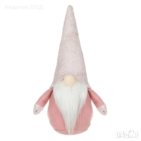 Коледна декоративна украса, Гном, Розов, 28 см, снимка 1