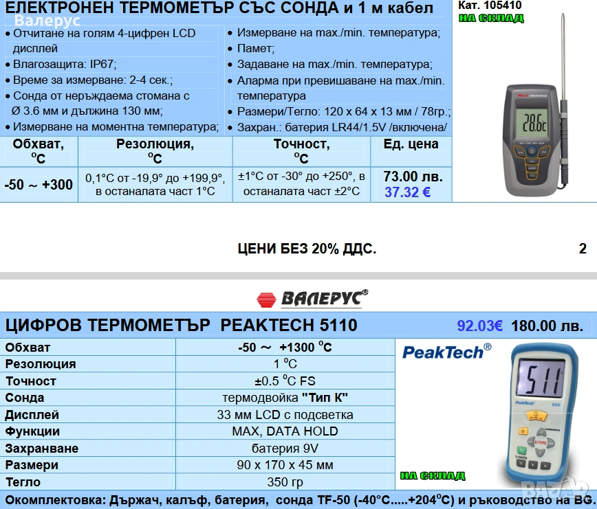 Термометри, влагомери и метеорологични станции, снимка 1