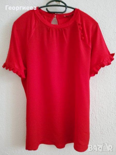 Червена блуза с копчeта, снимка 1