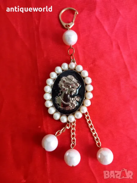 Голяма Висулка КАМЕЯ с Перли, снимка 1