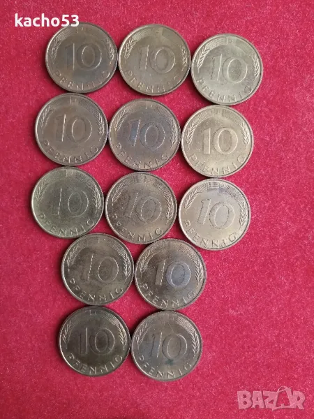 10 пфенига 1972 г. - J , Германия, снимка 1