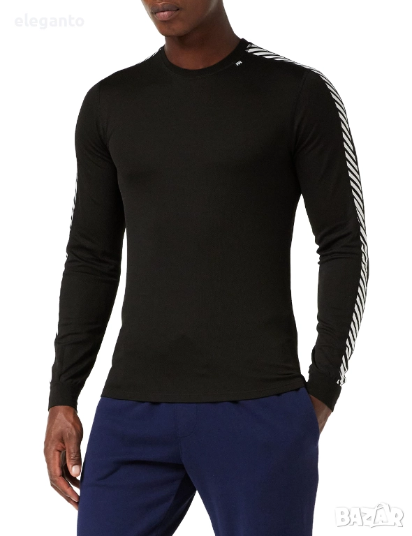Мъжко ! Helly Hansen Dry Stripe Crew Long Sleeve Baselayer - Navy,  М размер, снимка 1
