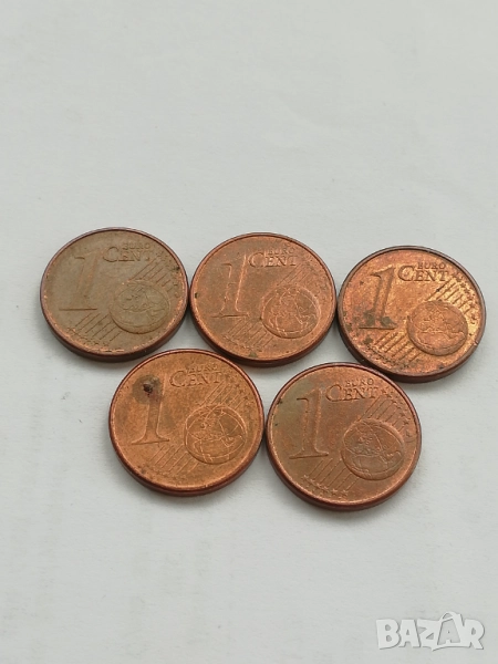 лот от 1 евро цент Германия 2002 г. букви A,D,F,G,J, снимка 1