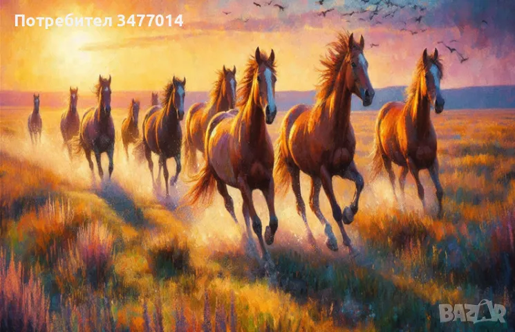ПВЦ пано, картина с коне, снимка 1