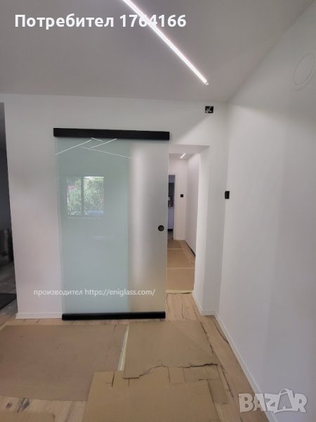  Матирани стъклени врати с плъзгащ механизъм, снимка 1