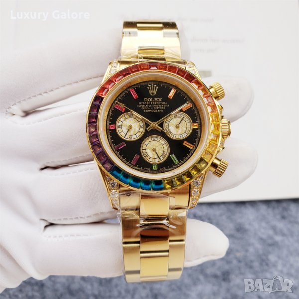 Mъжки часовник Rolex Daytona Cosmograph Rainbow Gold с автоматичен механизъм, снимка 1