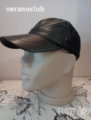 Шапка естествена кожа с козирка, снимка 1